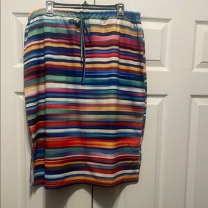 Colorful Striped Elastic waist Skirt